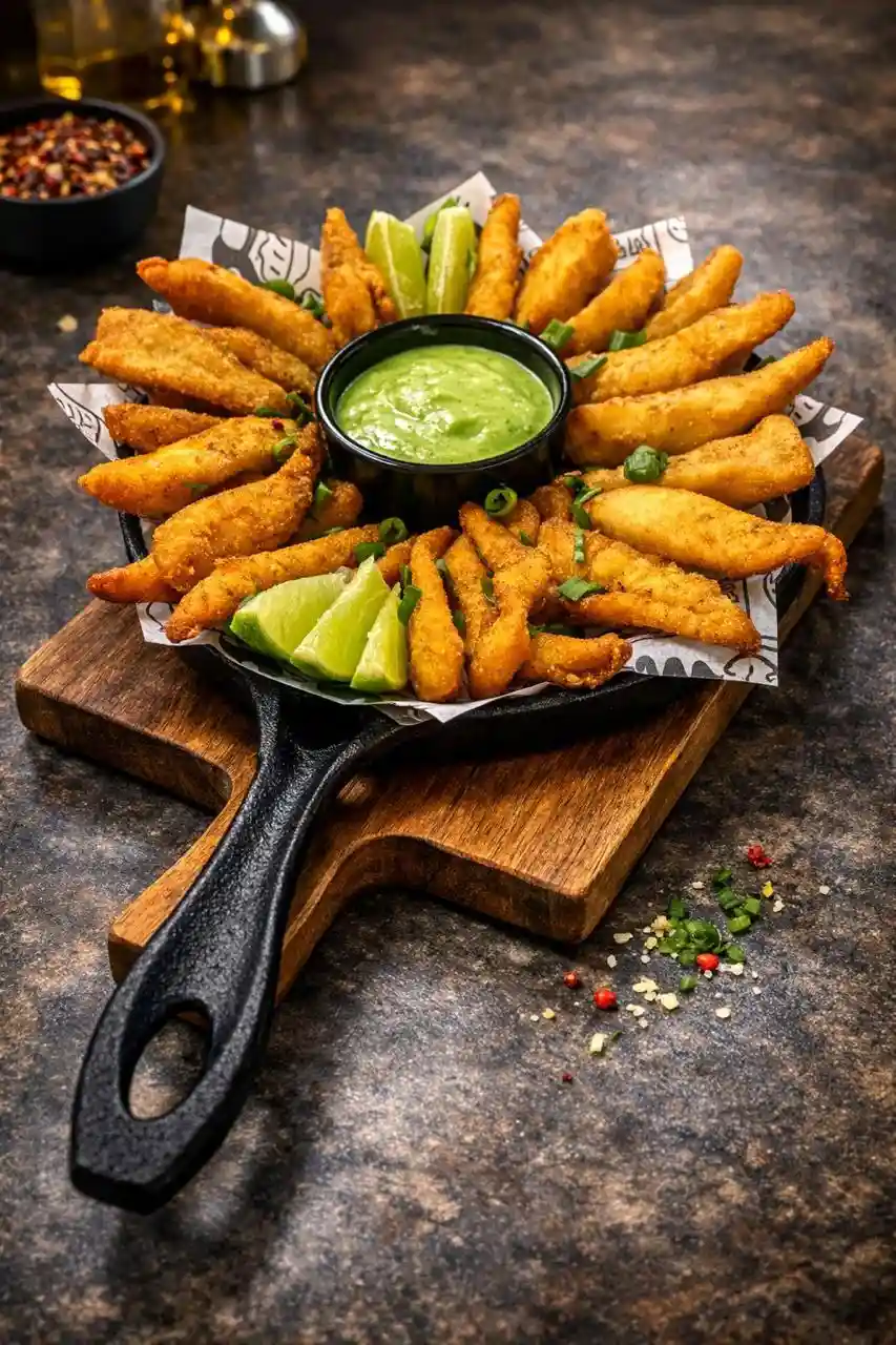 Iscas crocantes com molho verde – Choperia Nova Ourinhos