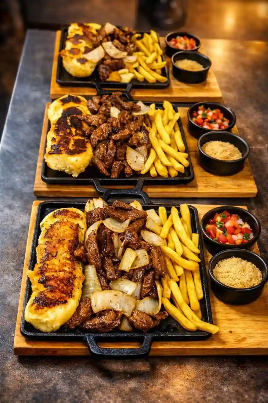 Tábua de carne com batatas fritas – Restaurante Ourinhos